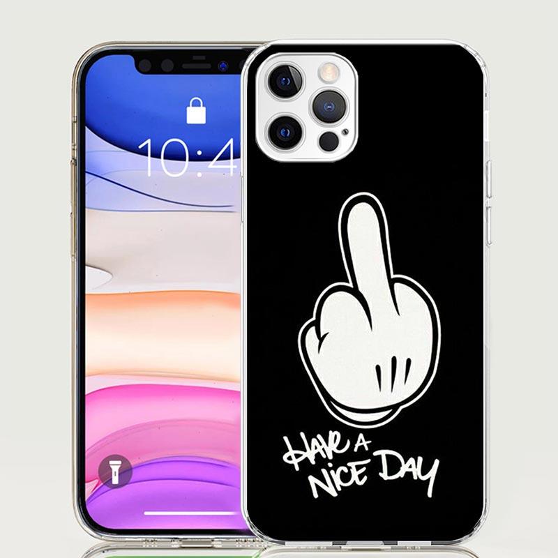 Middle Finger Phone Case for Apple iPhone 17 Air 16 15 Plus 14 + 13 Mini 12 11 Pro Max 7 8 SE 16Max Soft Shell Cover Coque 17 Ai