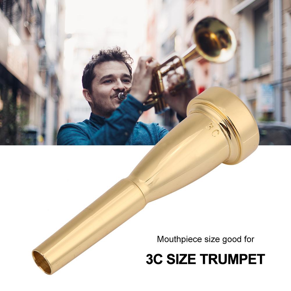 Trumpet Mouthpiece for 3C Size Musical Instrument Accessory(Gold)