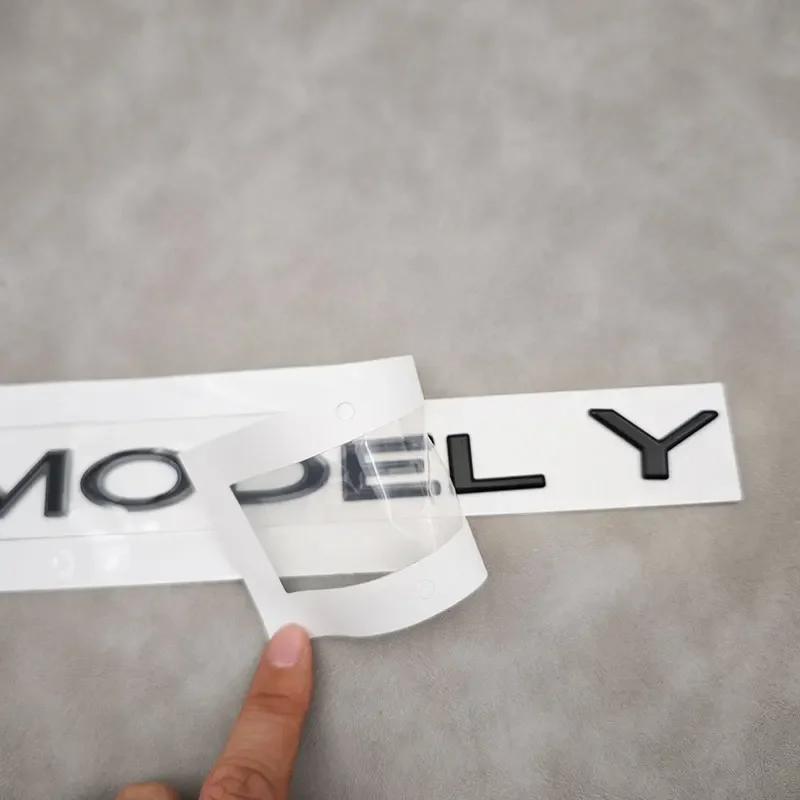 Autoaufkleber 2025 Neu Tesla 1 Stück ABS 3D Buchstaben ModelY Logo Chrom Schwarz Aufkleber Auto Heckklappen Abzeichen Emblem Für Tesla Model Y Au