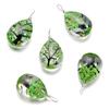 5pcs/lot 18.5*34mm Crystal Glass Real Dried Flower Water Droplet Pendants for DIY Handmade Jewelry Bracelet Necklace Accessories