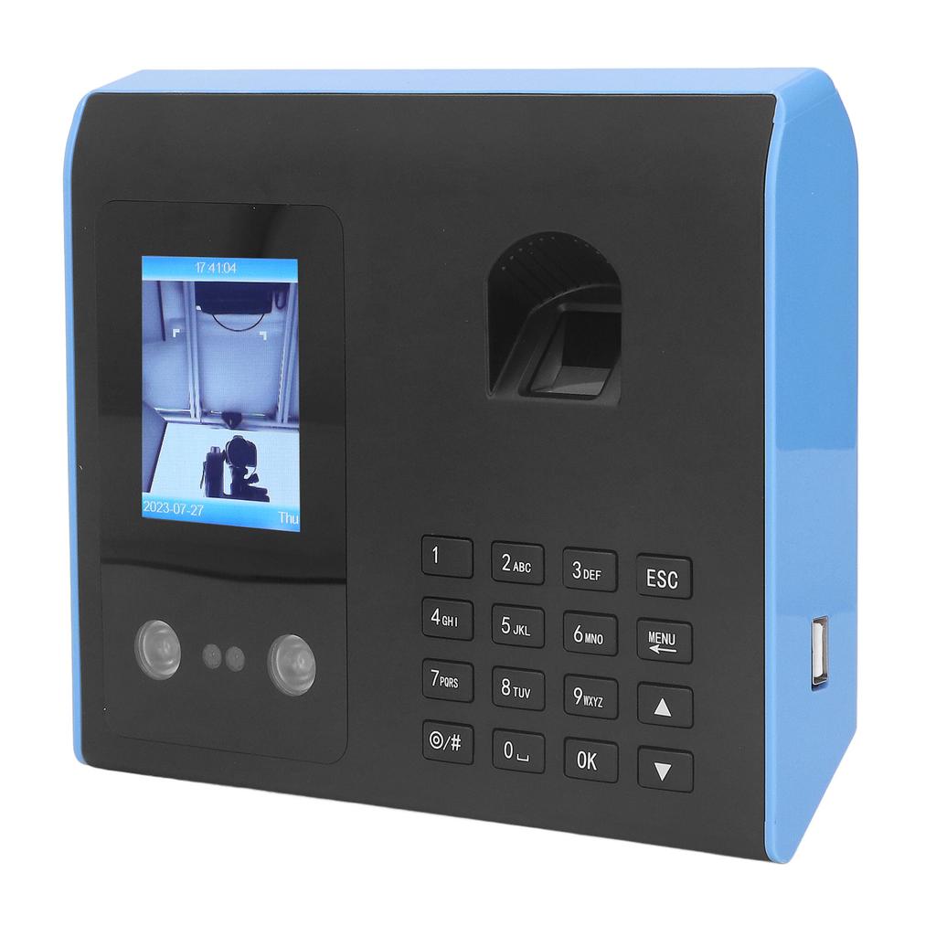 Attendance Machine Biometric Face Fingerprint Password Check In Machine Time Clock 100‑240V for Office US Plug