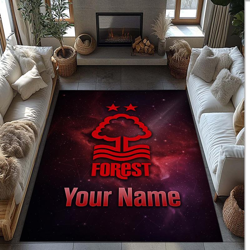 Nottingham Forest FC Printed Crystal Velvet Rug Non‑Slip Crystal Velvet Carpet For Sofa Bedroom Indoor Home Decoration