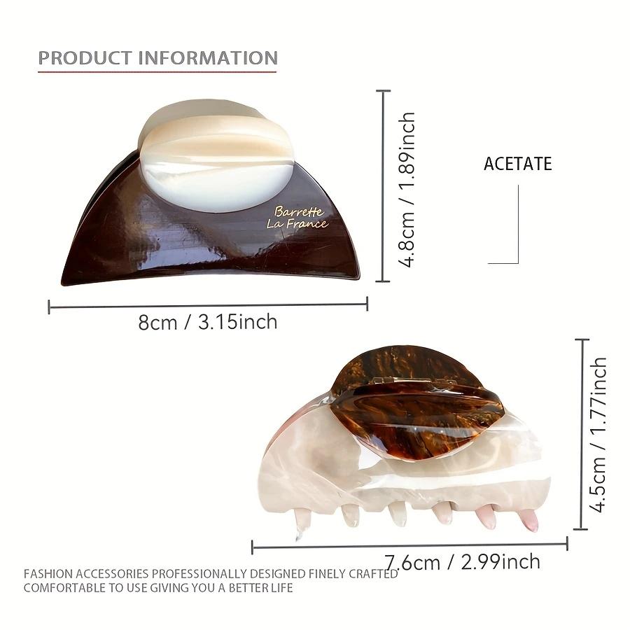 1Pc Elegant Vintage French Hair Clip Two-Tone with Wood Grain & Marbled Design Perfect for Casual Daily Dressing Cute Hair Clips