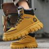 Men's Boots Fashion Motorcycle Boots Winter High Top Sneakers Plush Warm Cotton Shoes for Men Non Slip Hiking Boots Botas Hombre