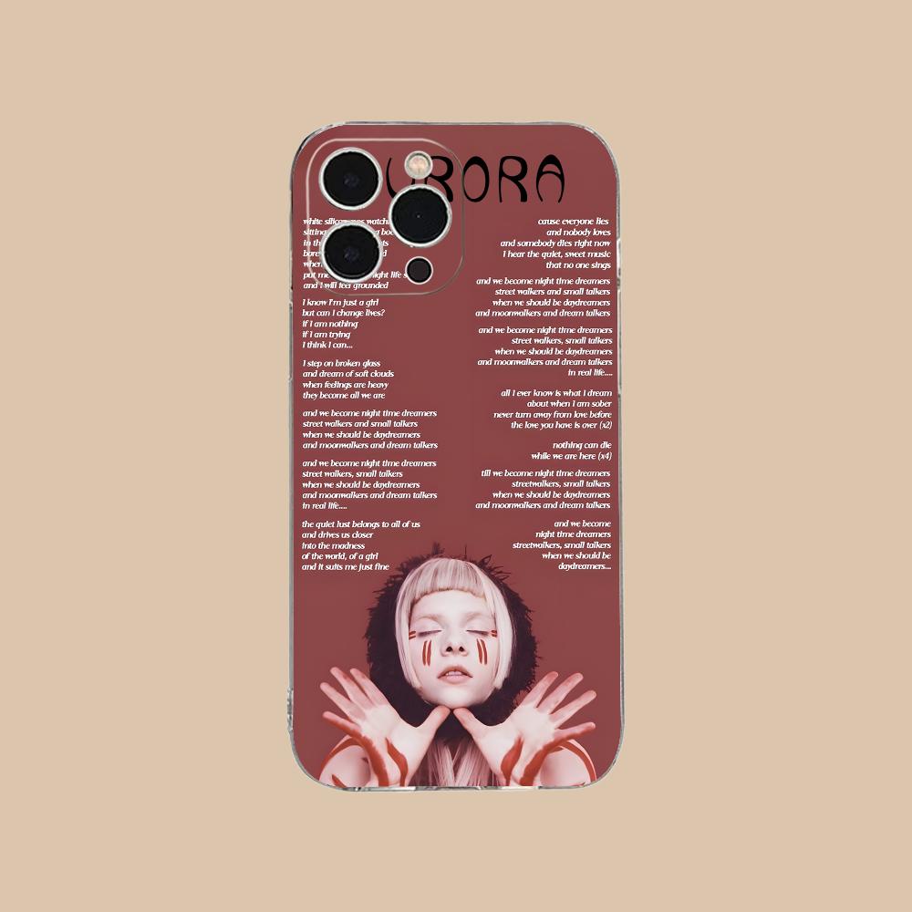 Aurora Aksnes Clear TPU Mobile Case for iPhone 17 16 15 14 13 12 11 X XR XS Air Pro Max Plus Mini Colorful Cover