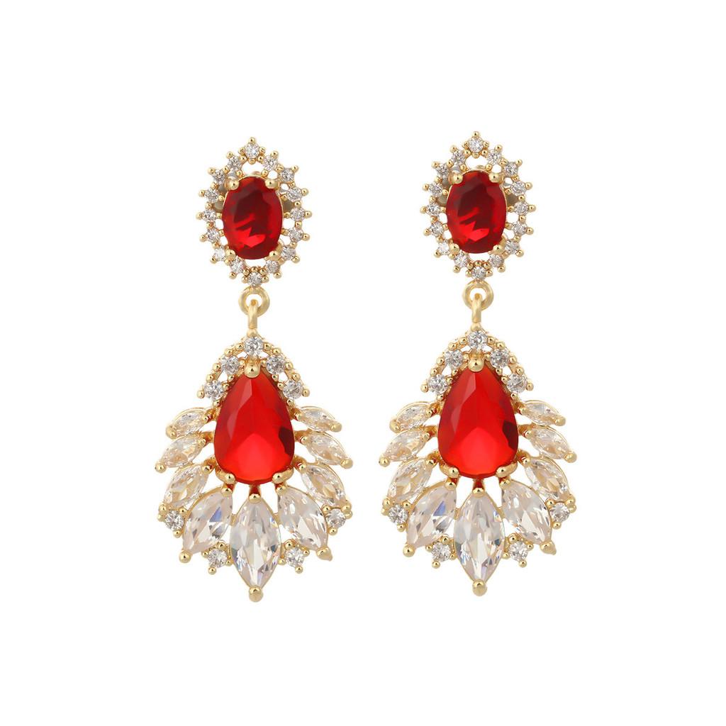 Geometric Drop Dangle Earrings With Zirconia For Evening Wear And Women Fashion
