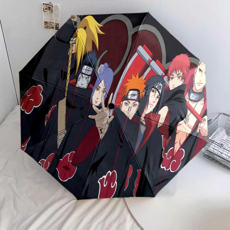 1 PC Automatic Folding Umbrella - Naruto Pattern Portable Foldable Design With 8 Ribs Christmas Birthday Gifts