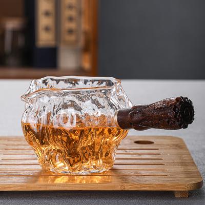 Théière Kung Fu en verre avec poignée en bois, service à thé chinois, bouilloire, résistante à la chaleur, pour infusion, Gaiwan