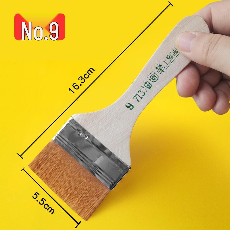 Nylon Bristle Short Handle Brush for Oil & Acrylic Painting - 12 Models for Hand-Painted Walls and Large Areas