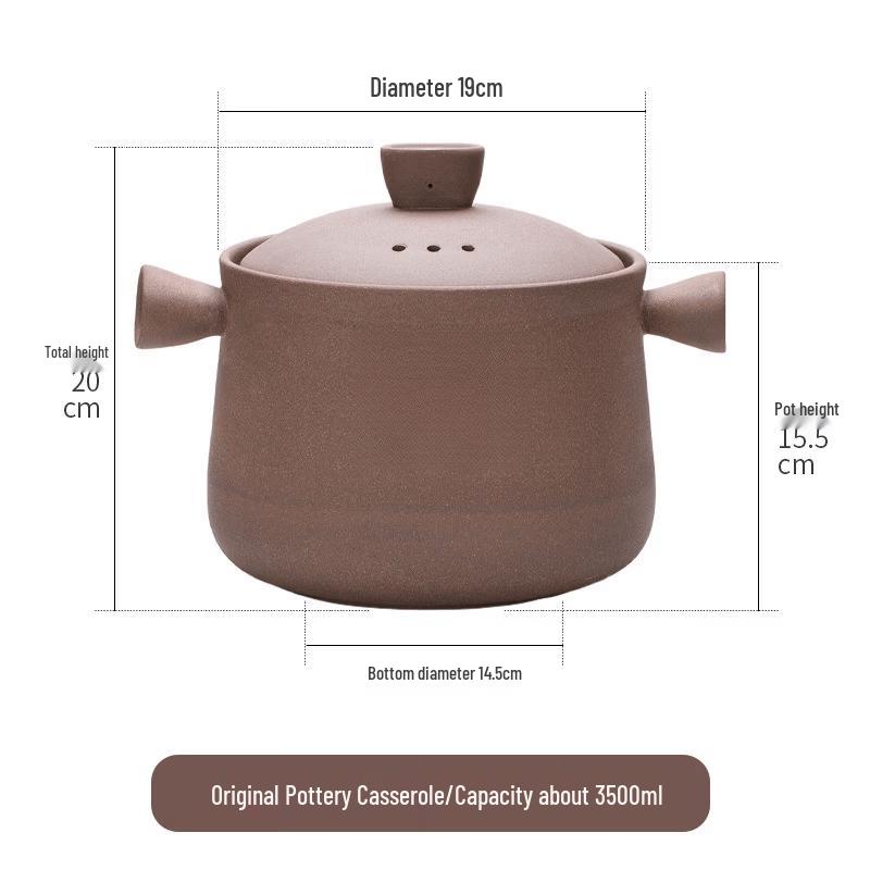 Wutuo Traditional Unglazed Clay Stew Pot