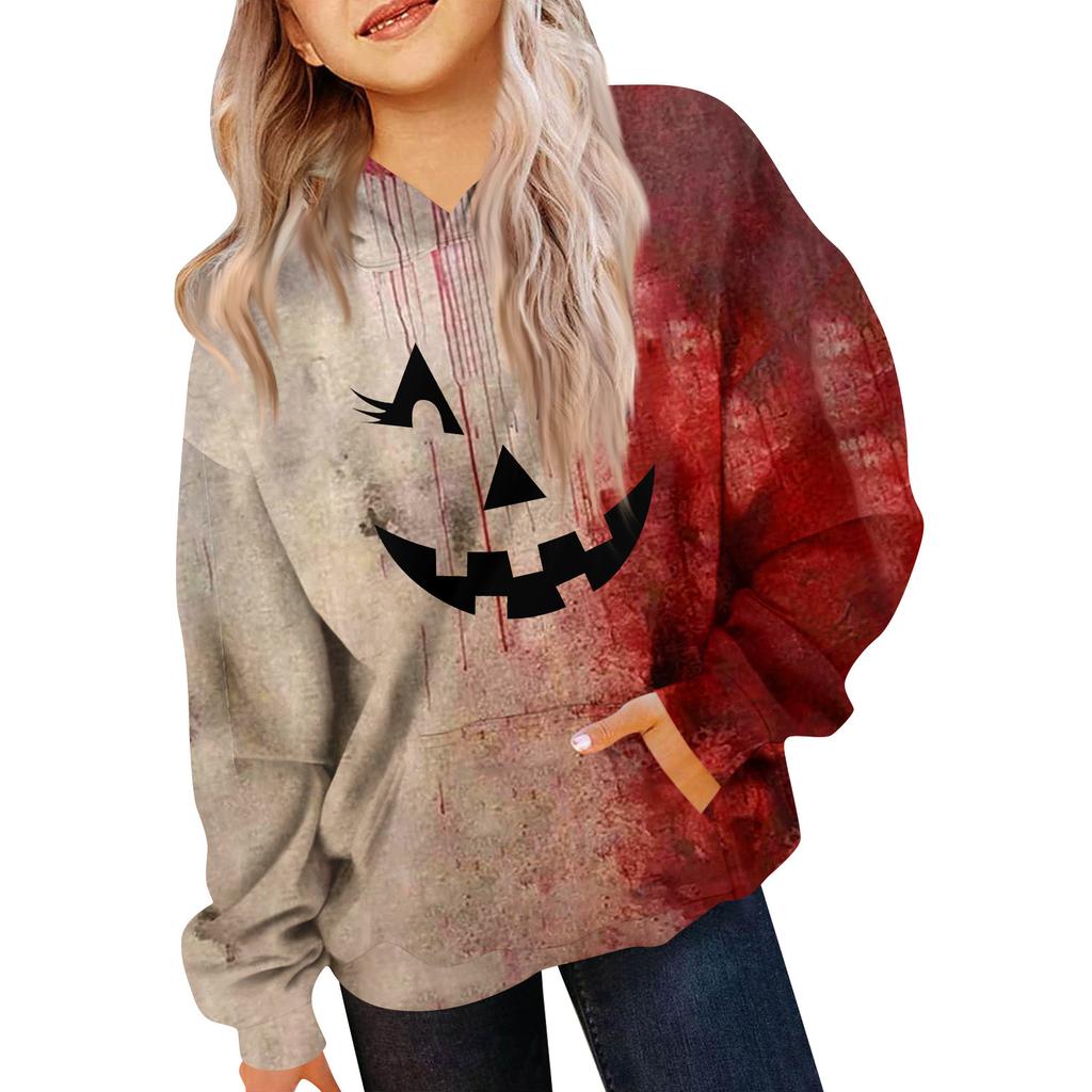 Çocuk Sweatshirt Uzun Kollu Günlük Kapüşonlu Rahat Bol Hafif Çocuk Sweatshirt