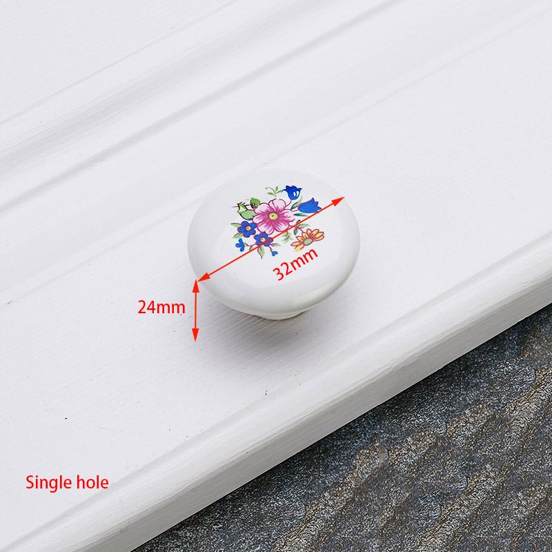 KAK Antique Bronze Ceramic Cabinet Handles Zinc Alloy Drawer Knobs Wardrobe Door Handles Morning Glory European Furniture Handle