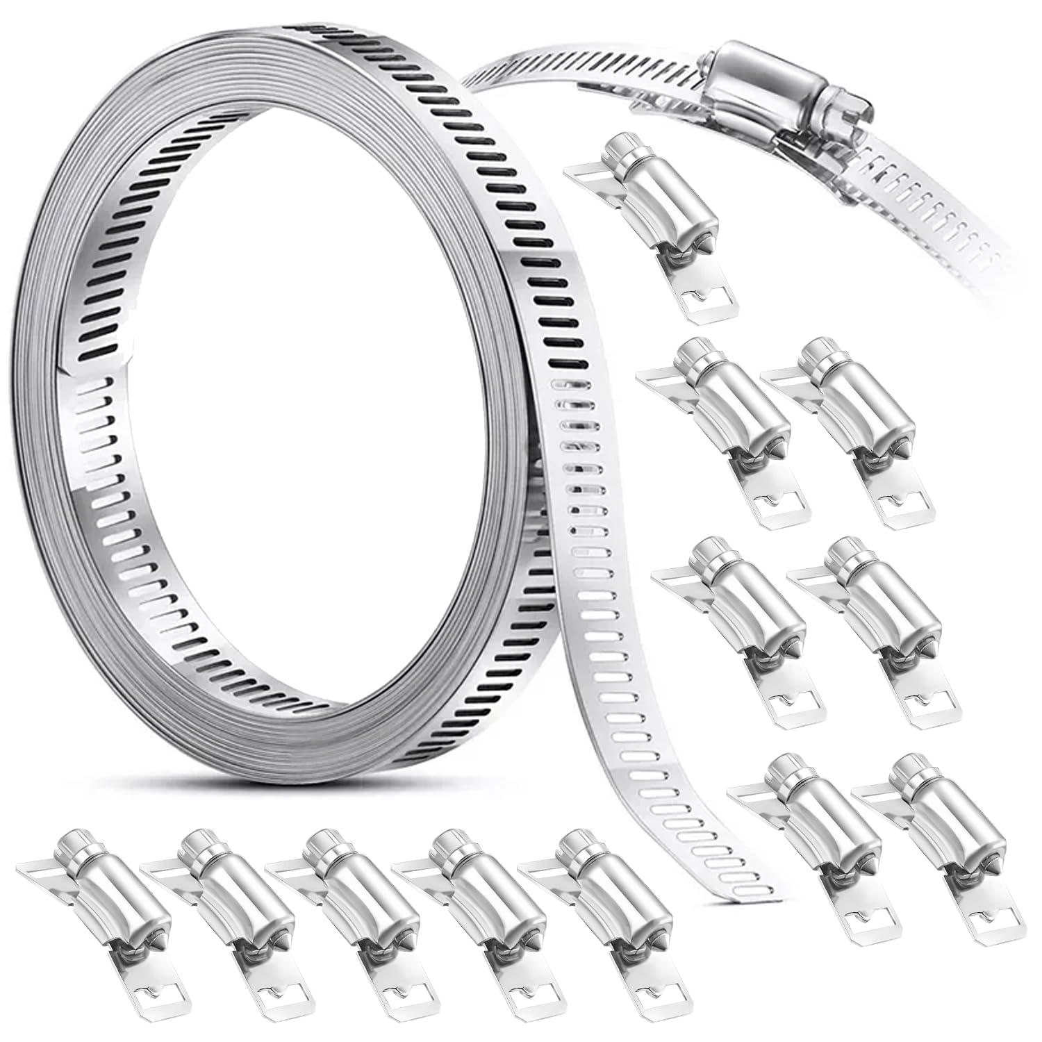 

Arespark Мотозапчасти, Хомут глушителя, Хомутная лента, Нержавеющая сталь 304, Свободная резка, Хомутная лента, серебряный