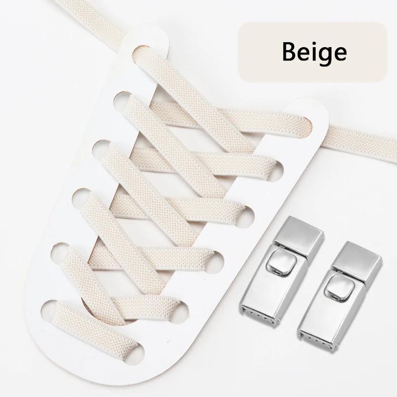 8MM 2025 No Tie Shoe Laces Press Lock Insert Fixed Shoelaces Without Ties Elastic Laces Sneaker Kid Adult Flat Shoelace for Shoe