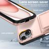 For iPhone 15 Cases Card Slot TPU+PC Kickstand Phone Case
