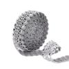 5 Yards Flower Crystal Ribbon Gold Silver Sewing Applique DIY Rhinestone Chain  Party Decoration