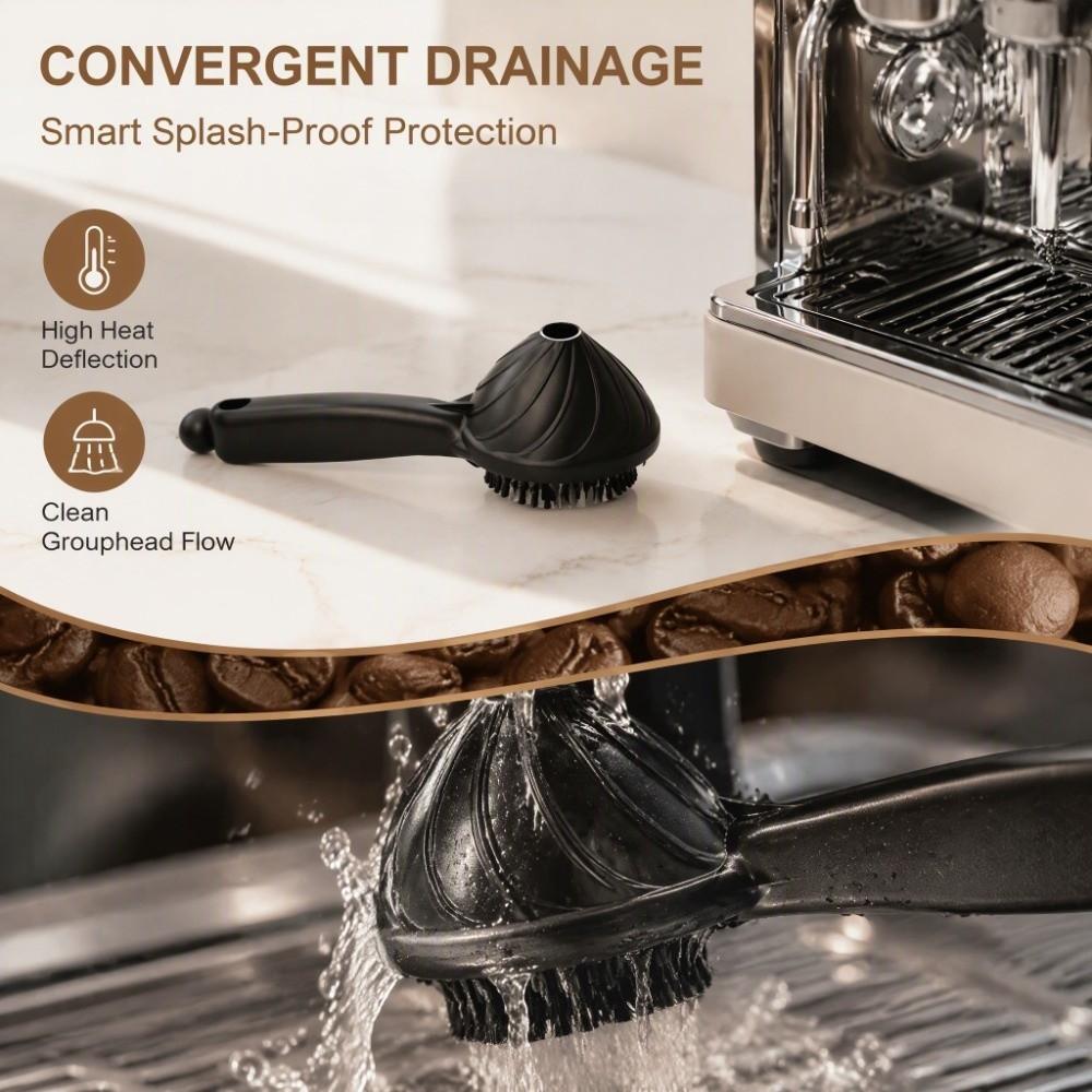 Curved Head Coffee Machine Cleaning Brush Nylon Bristle Nylon Bristle Brush  For Grouphead Washing