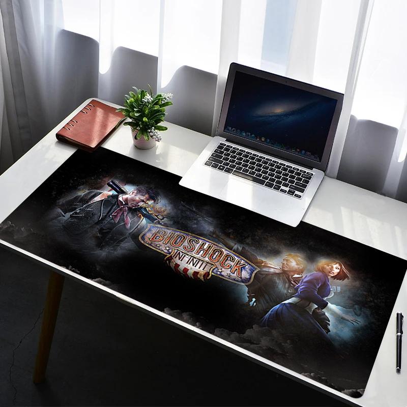 Mauspad PC Gamer Schrank Tastatur Büro Schreibtischmatte Matten B-Bioshock Gaming Zubehör Anime Computer XXL Großer Tisch Mäusematte