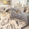 Four-Piece INS Style Cartoon Bedding Set: A-Class Single Duvet Cover, Universal for All Seasons