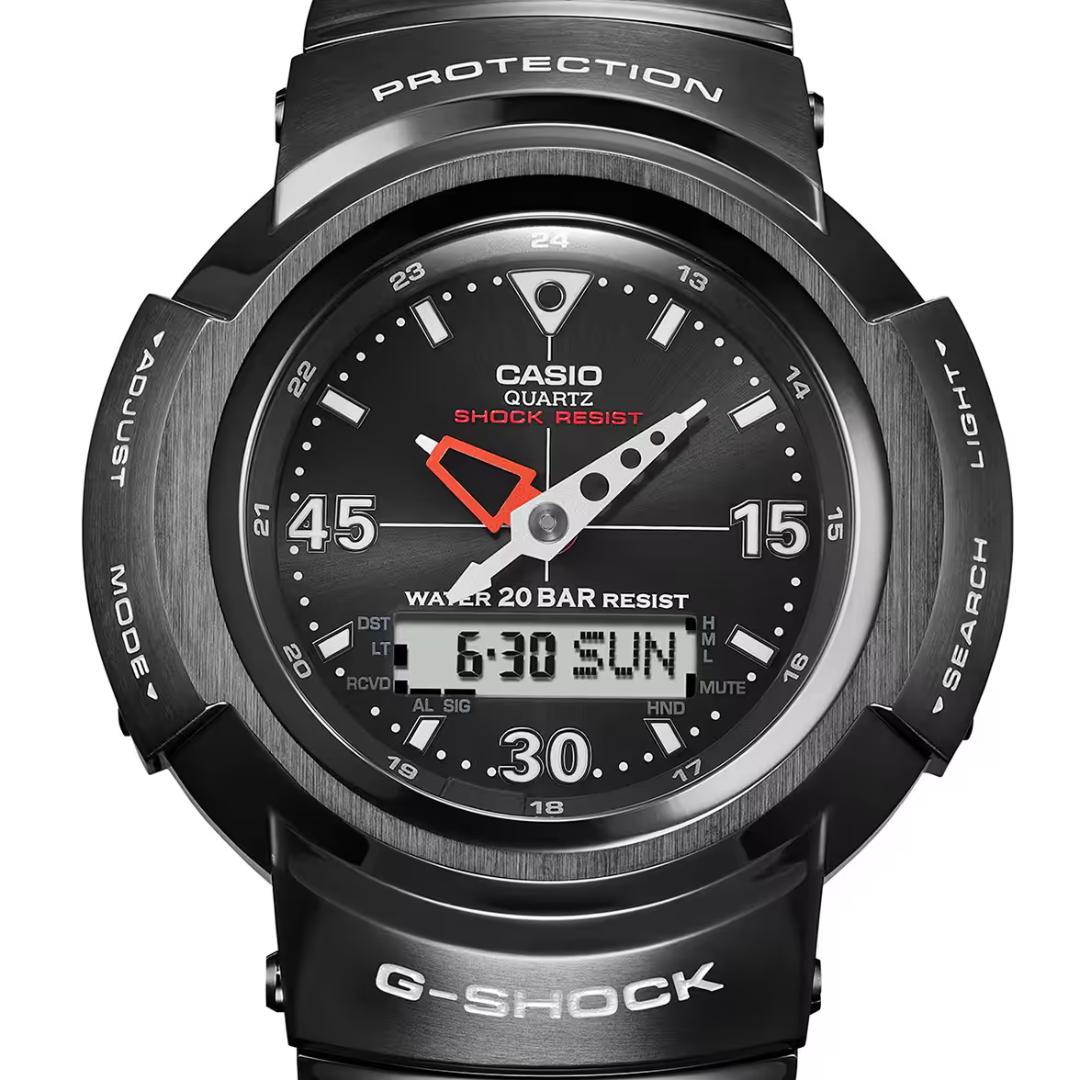 

Чоловічий годинник Casio G-Shock AWM-500-1AJF Full Metal з чорним іонним покриттям, Tough Solar Multi Band 6, Аналогово-цифровий, Японська внутрішня модель, JDM чорний