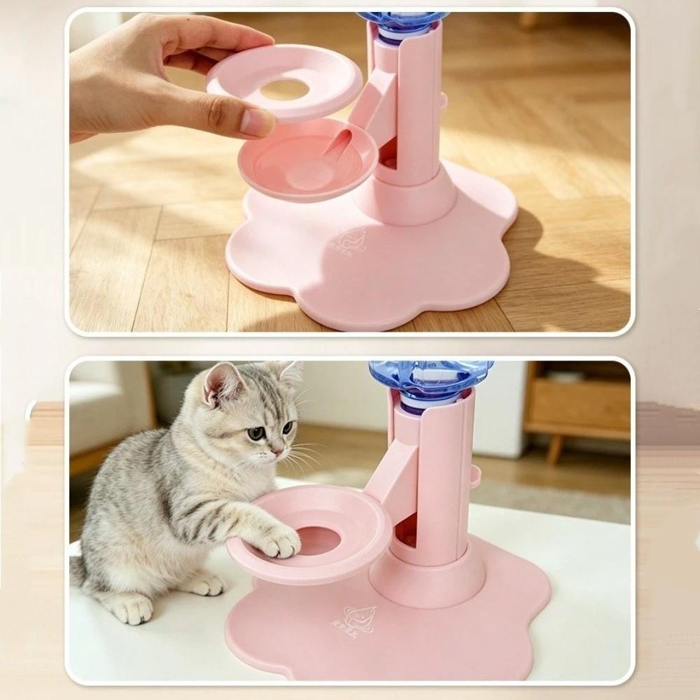 Adjustable Height Automatic Cat Water Dispenser Non-Slip Stable Wide Base Pet Water Bowl Leak Proof Suction Cup Anti Tipping