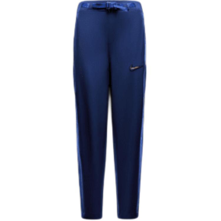 Nike Logo Print Lace-Up Mid-Rise Casual Pants Women pants Dark-Blue DZ3574-492