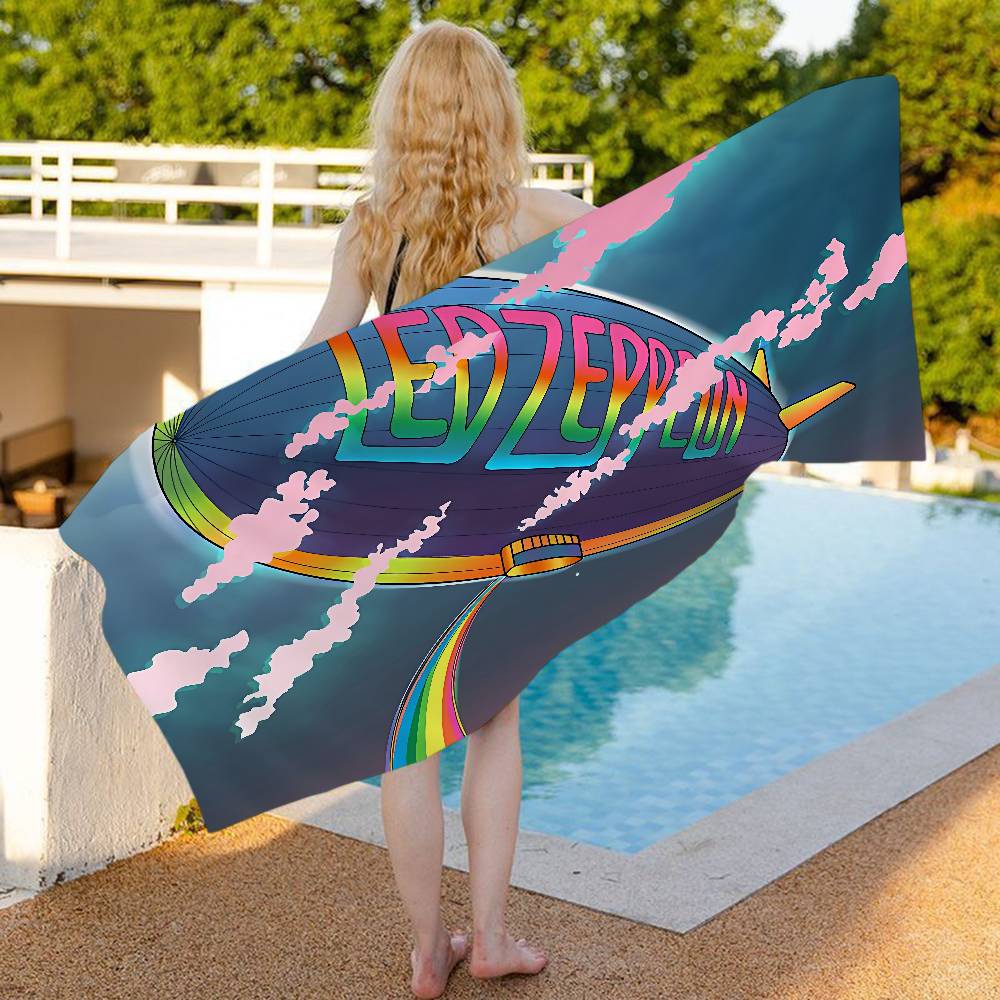 

British Rock Band L-Led Z-Zeppelin Microfiber Blanket Quick Drying Beach Towels Oversized Printing Super Absorbent Towel Blanket W30*H60(CM)