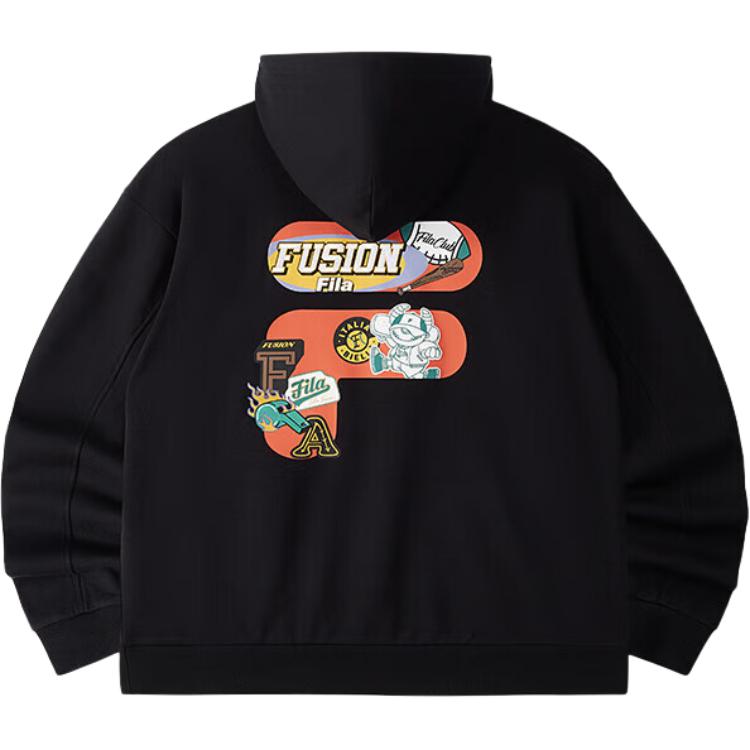 FILA Fusion Casual Knit Hoodie Unisex hoodies Black T11U433204F-BK