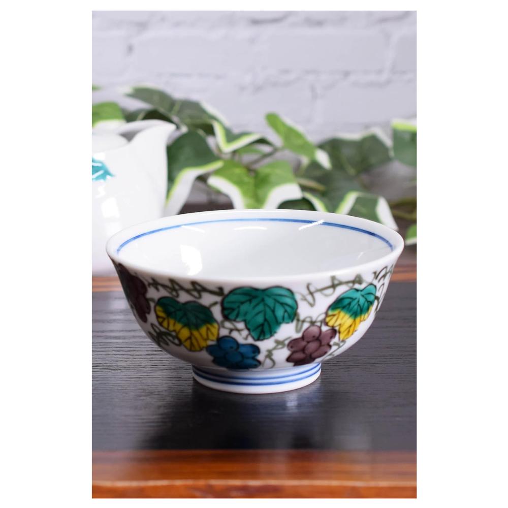 Waza no Kura Stylish Rice Kutani Grape Japanese Made in Japan Bowl, Ware, Design, Ceramic, Tableware, фиолетовый