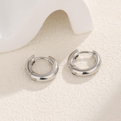 Extremely Simple Plain Circle, Exquisite and Fashionable Copper Ear Buckles, Commuting, Elegant and Cold Wind Earrings, Advanced Sense Earrings, Men
