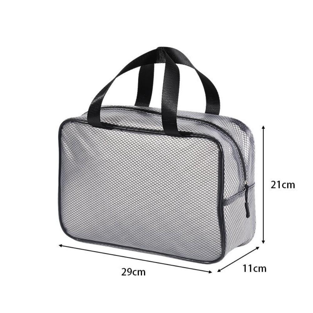 New Large Capacity Mesh Makeup Bag Handheld Transparent Cosmetic Bag Waterproof Zipper Storage Pouch Travel