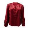 Women's Silk Shirt Casual Work Business Shirt Long Sleeve V,Neck Top
