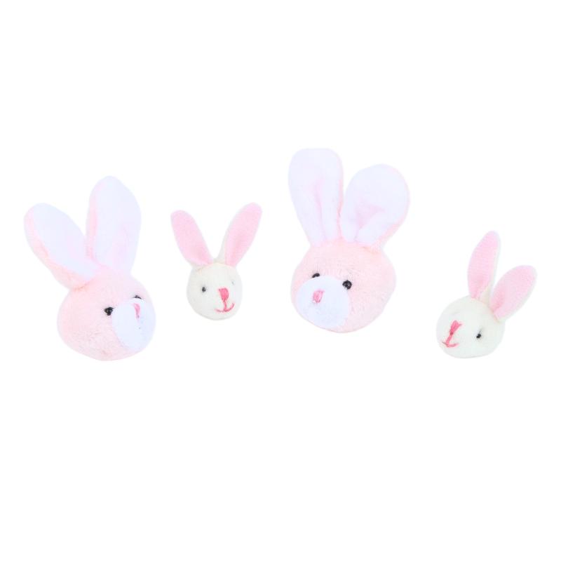 5 Bucăți Ornaments Drăguți cu Cap de Iepure de Pluș Păpușă Mini Iepuraș Accesorii Artizanat Diy Pentru Agrafă de Păr Broșă Geantă Îmbrăcăminte Decorațiune Cadou