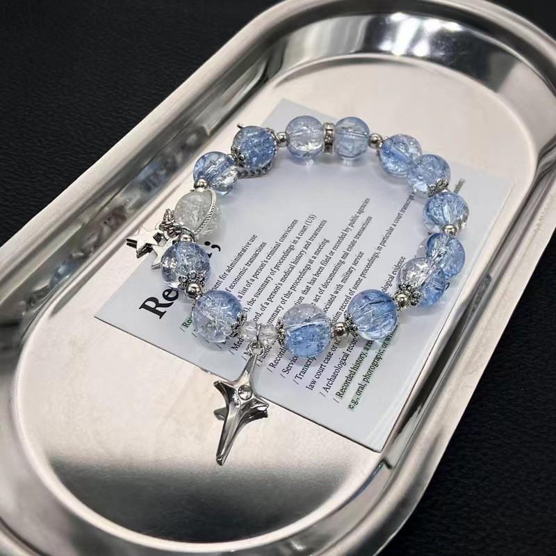 Beaded Glass Unique Bracelet With Geometric Designs And Butterfly Charm Trend 2024