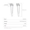 MODIAN 925 Silver Sparkling CZ Hearts Long Tassel Chain Trendy Daily Stud Earrings For Women Fine Jewelry Gifts