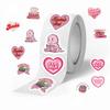 500 Pictures/roll Roll Sticker Tape Pink Reading Bookish Handbook Material Envelope Seal Sticker