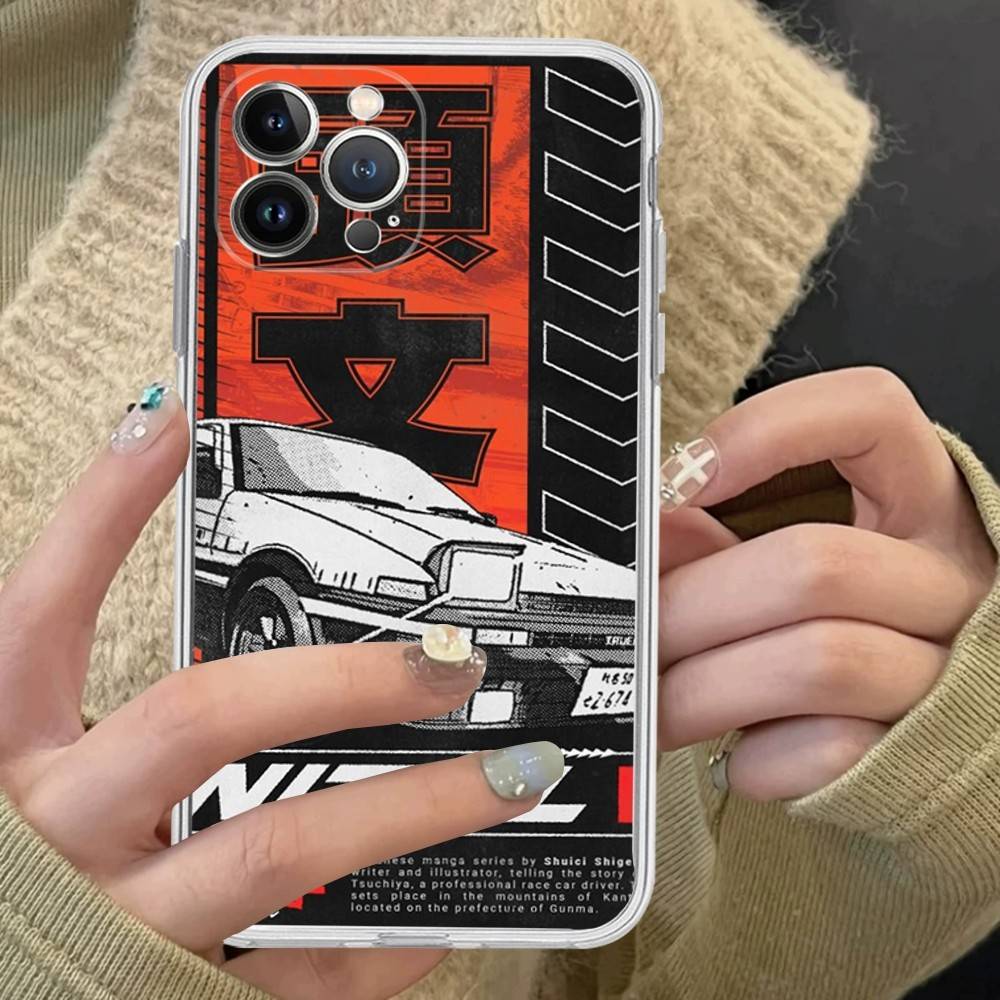 

Racing Anime Initial D For IPhone 17 16 15 14 13 12 11 Pro Max Plus Transparent Soft TPU Phone Cover iPhone 12 pro