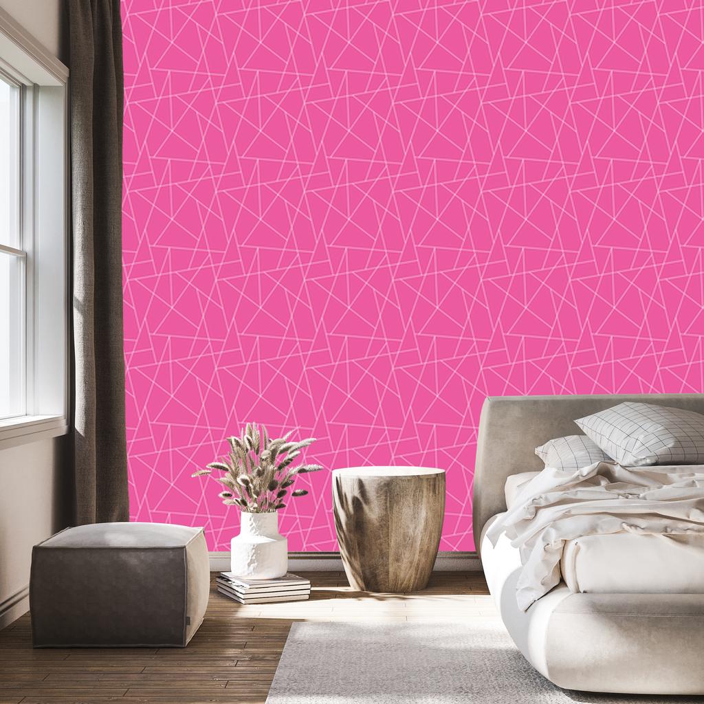 Wallpaper Geometric pattern purple and powder pink 50x1000