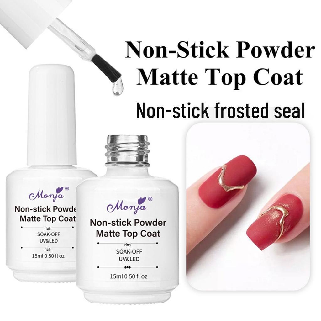 Monja Nail Art Transparent Reinforcing Gel with No-Wipe Tempered Top Coat for Salon Crystal-Plated Nails