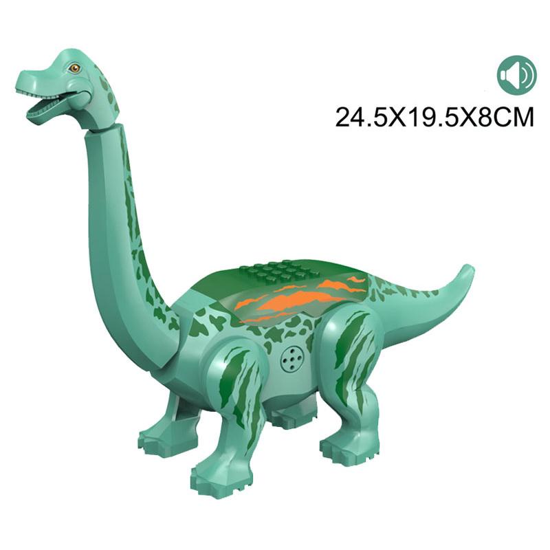 With Sound Assembled Building Blocks Dinosaur World T-Rex Velociraptor Triceratops Jurassic Animal Model Bricks Figure Toys Gift