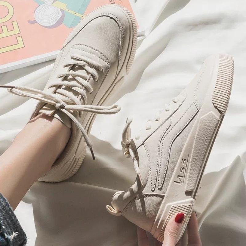 

Fashion Thick Soled Women s Sneakers 2025 Summer Woman Casual Small White Shoes Versatile Korean Version Sports and Travel Running Shoes 35 бежевый