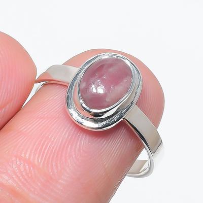 Anillo de Joyería Hecho a Mano de Plata Maciza 925 con Piedra Preciosa de Rodocrosita Natural S.9 B6L00