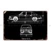 Tatra Blauwdruk Metalen Plaat Poster Garage Club Ontwerpen Ontwerpen Pub Pub Blikken Bord Poster