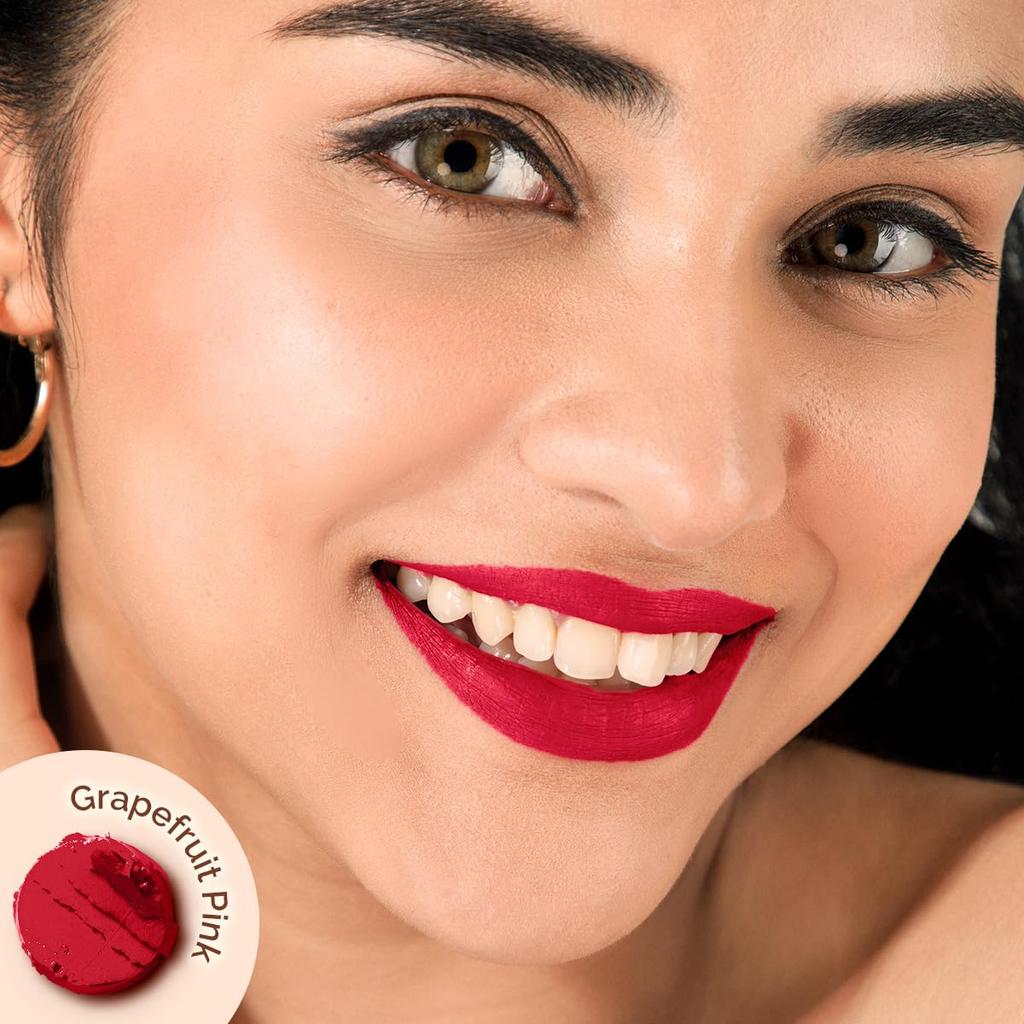 Mamaearth Moisture Matte Longstay Lipstick 2g Pack of 1 - Smudge Proof Pink Grapefruit Lip Color