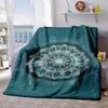 2026 New Arrivals Extra Large 127.0x152.4 Cm UltraSoft Flannel Throw Blanket Lightweight AllSeason Luxury Blanket with Deep Blue & White Mandala Patte