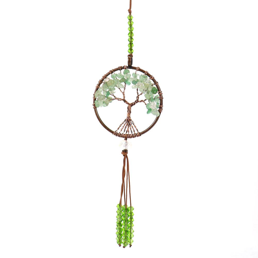 Handmade Natural Crystal Seven Chakra Tree of Life Car & Wall Hanging