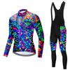 Long Sleeve Cycling Jersey Set Unisex Bib Pants Breathable Moisture Wicking Road Bike Riding