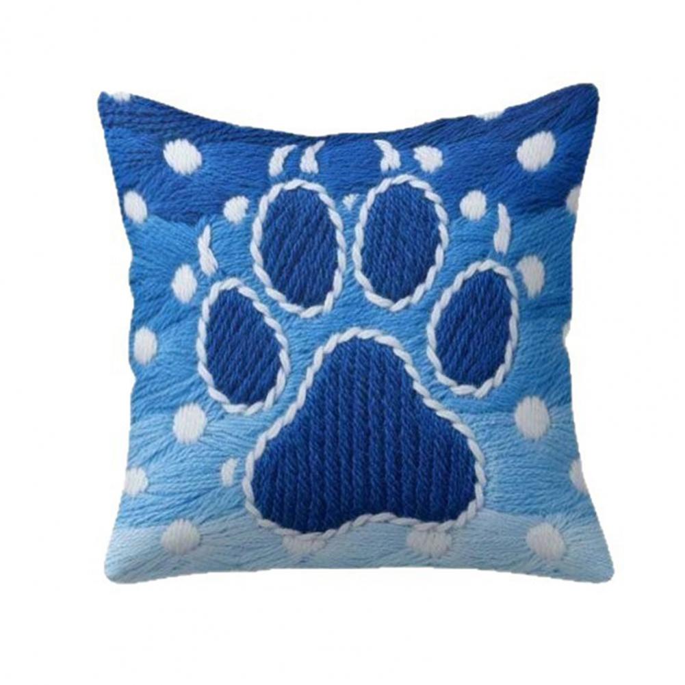 

45x45 см Синяя наволочка в горошек с лапками для дома, гостиной, спальни, дивана-кровати, декоративная квадратная наволочка для подушки синий