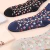 5 Pairs Autumn and Winter Vintage Small Floral Ladies Mid-tube Mori Department College Socks Mid-tube Socks