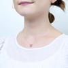 THE KISS Disney Princess Belle Silver Necklace 40cm DI-SN542CZ - Women's Double Ring with Rose Motif, Gift Box & Message Card